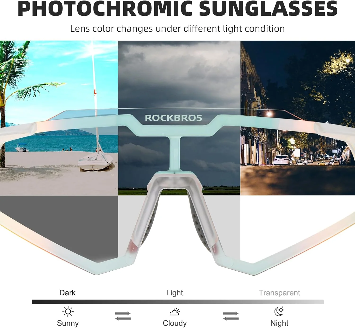 Half-Frame Photochromic Sports Sunglasses (UV400) - Image 51