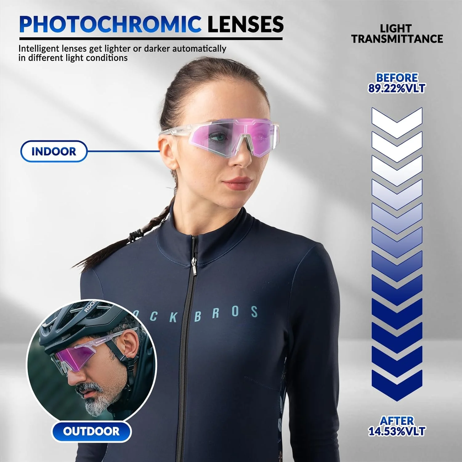Half-Frame Photochromic Sports Sunglasses (UV400) - Image 72