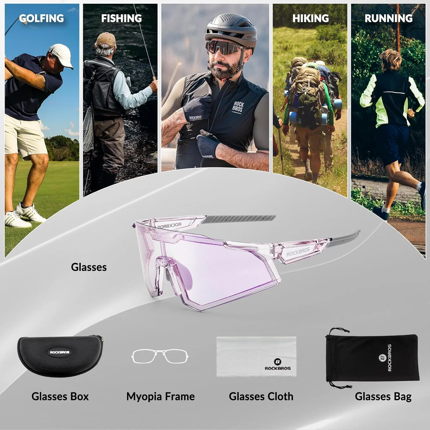 Half-Frame Photochromic Sports Sunglasses (UV400) - Image 74