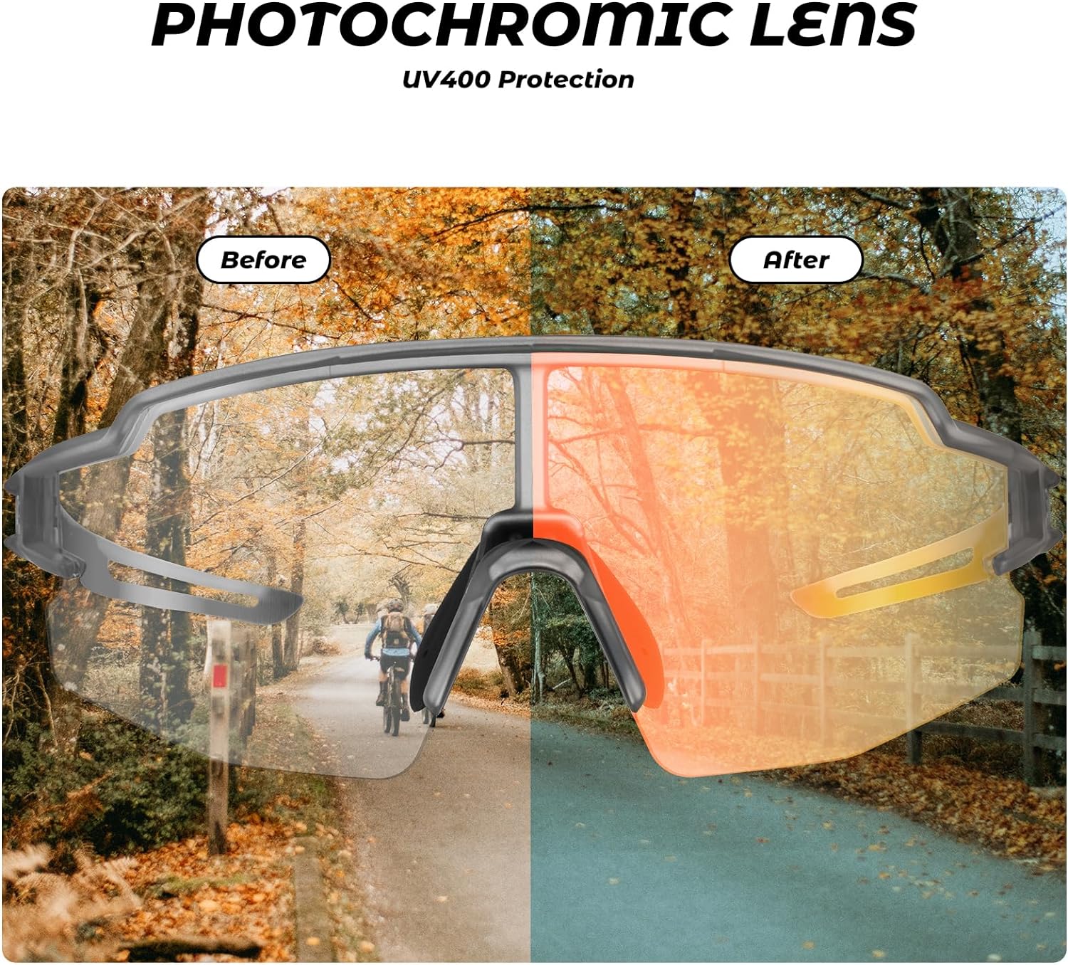 Half-Frame Photochromic Sports Sunglasses (UV400) - Image 76