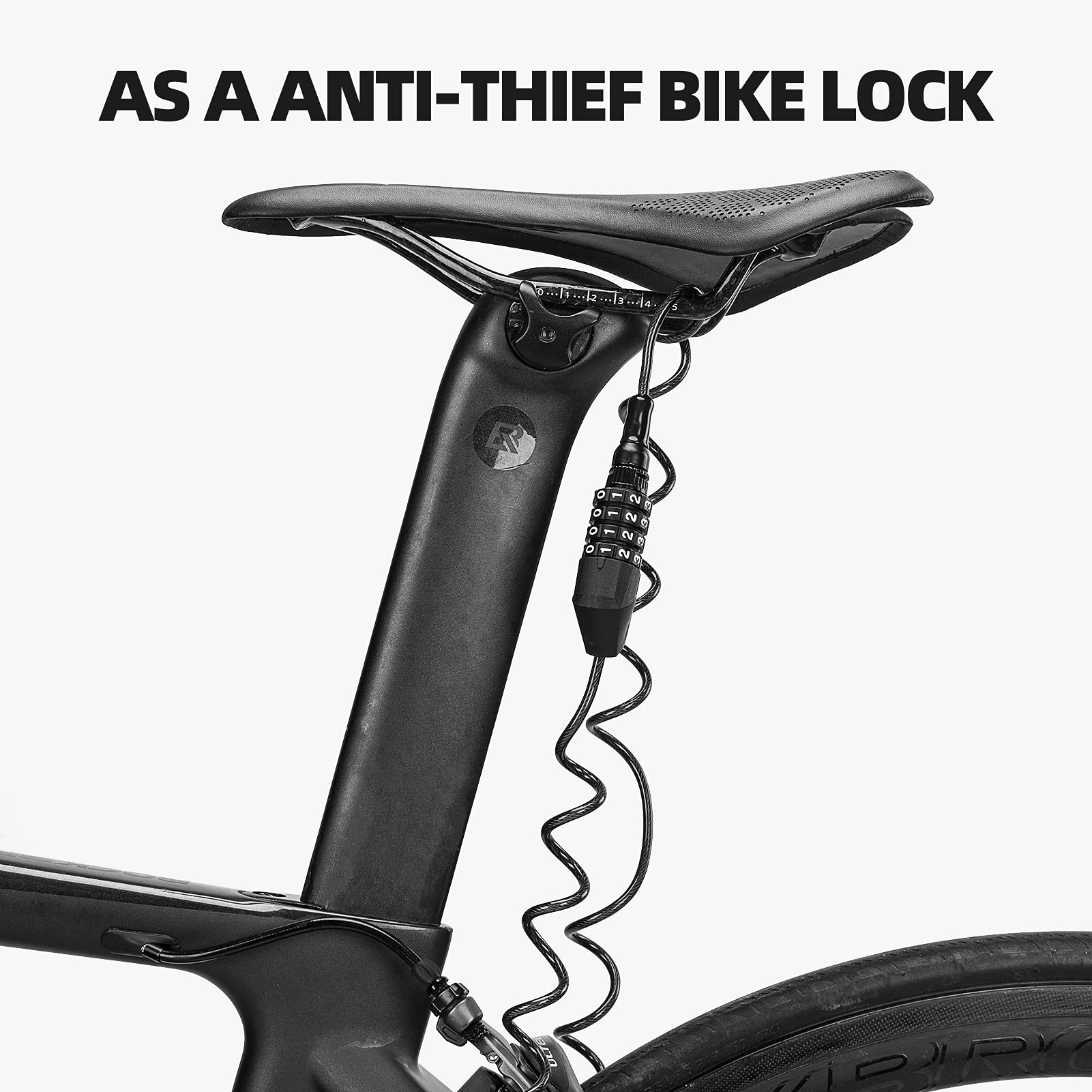 ROCKBROS Lightweight Helmet Lock, Resettable Combination Cable Lock for Bike & Luggage - Image 5