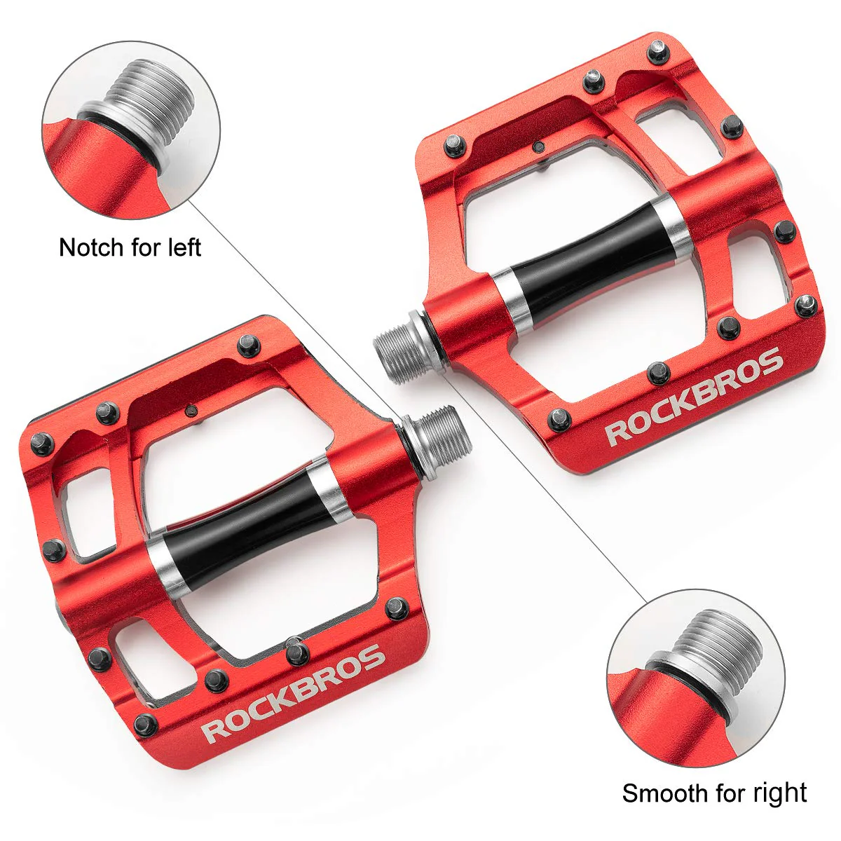 ROCKBROS MTB Pedals Platform Bike Pedal Aluminum 9/16" Bicycle Pedal Non-Slip Lightweight Flat Pedals for BMX Road Mountain Bikes - Image 24