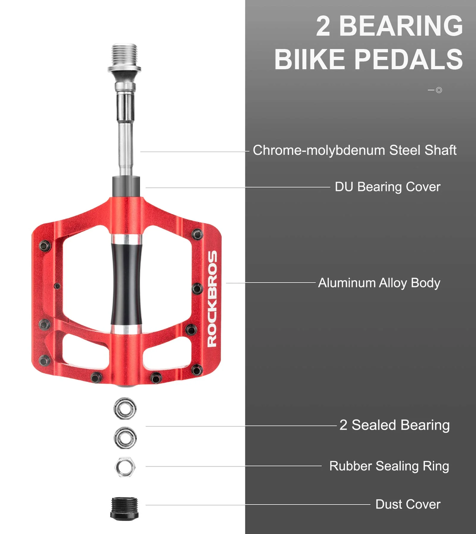 ROCKBROS MTB Pedals Platform Bike Pedal Aluminum 9/16" Bicycle Pedal Non-Slip Lightweight Flat Pedals for BMX Road Mountain Bikes - Image 26