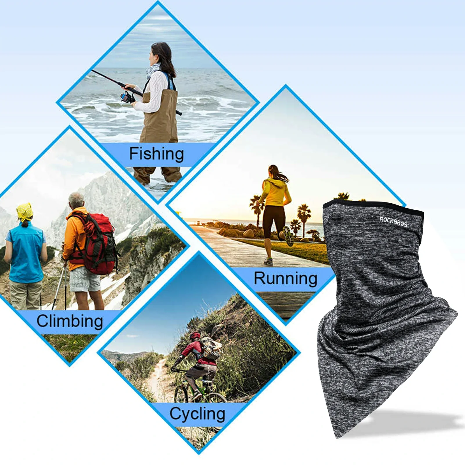 ROCKBROS Neck Gaiter-UPF 50+ Cool Face Cover UV Protection Breathable Neck Gaiters - Image 16