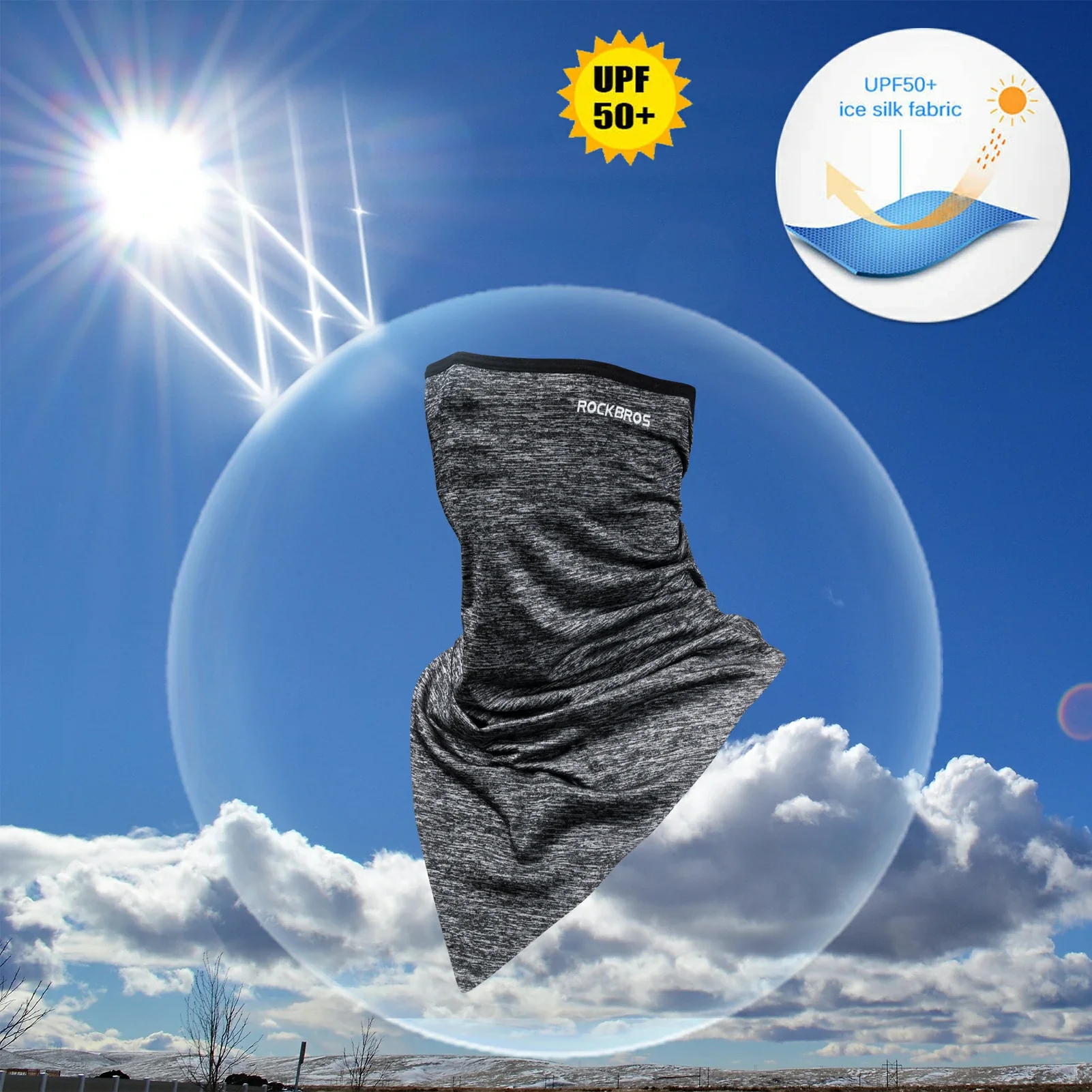 ROCKBROS Neck Gaiter-UPF 50+ Cool Face Cover UV Protection Breathable Neck Gaiters - Image 9