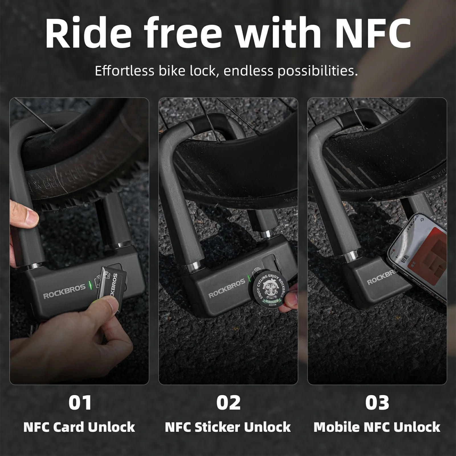 ROCKBROS NFC Smart Bike U Lock - Image 2