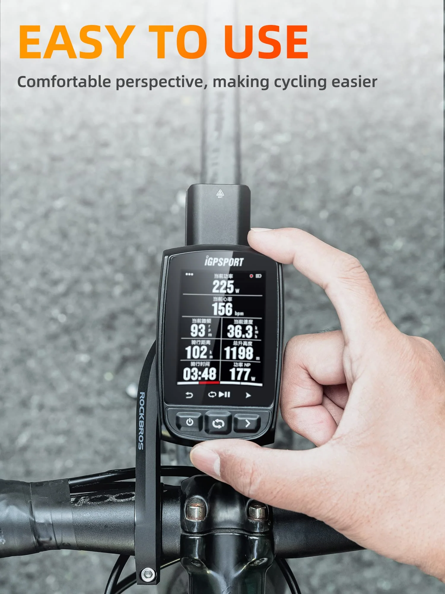 ROCKBROS Out Front Mount for Garmin, iGPSPORT - Fits 32-35mm Handlebars - Image 7