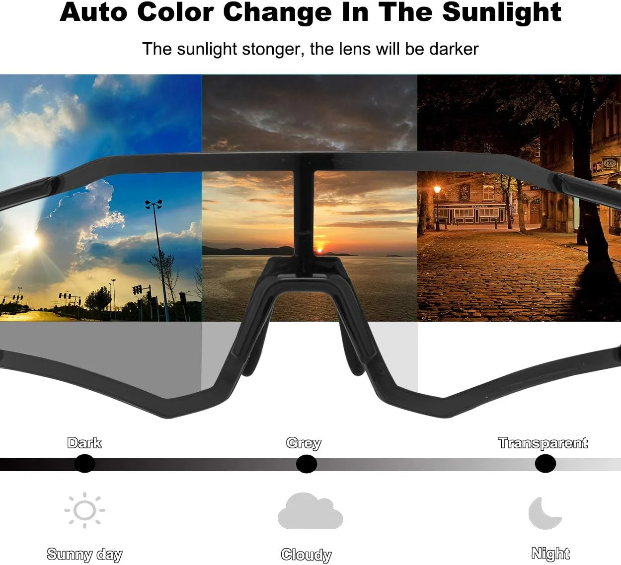 Aerodynamic Windproof Photochromic Cycling Sunglasses - Image 11