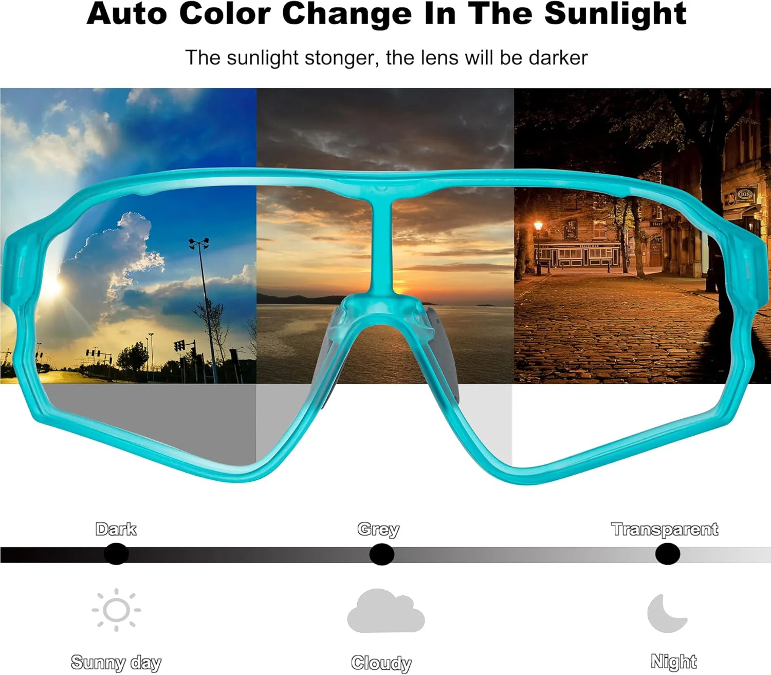 Aerodynamic Windproof Photochromic Cycling Sunglasses - Image 22