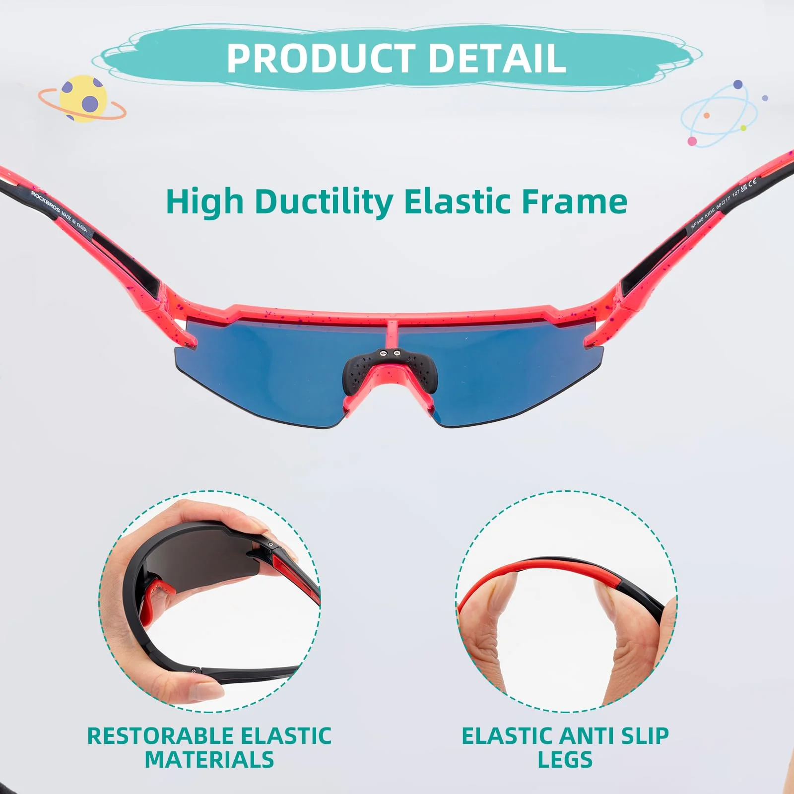 ROCKBROS Polarized Youth Kids UV400 Cycling Sports Sunglasses for Boys Girls Age 8-14 - Image 5
