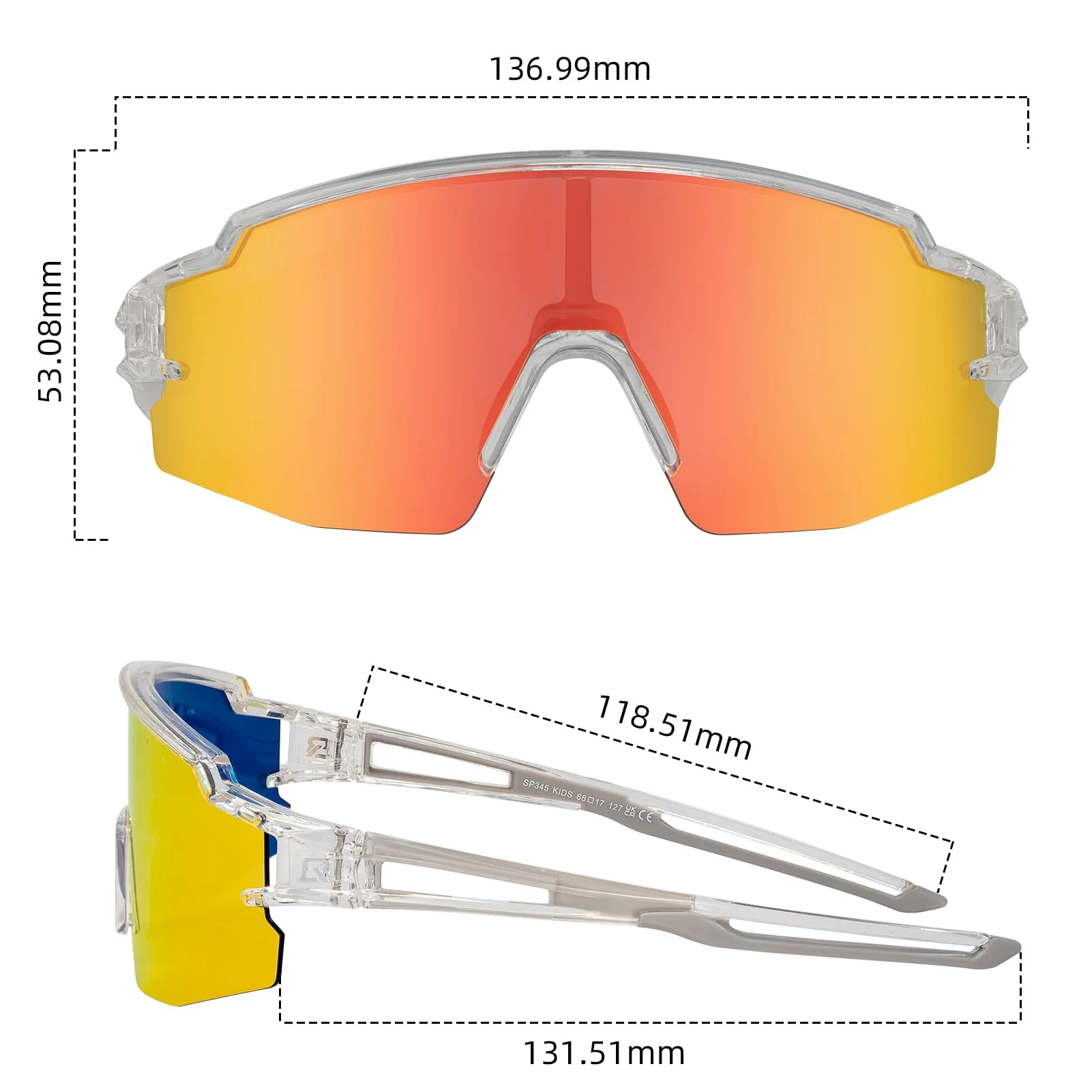 ROCKBROS Polarized Youth Kids UV400 Cycling Sports Sunglasses for Boys Girls Age 8-14 - Image 9