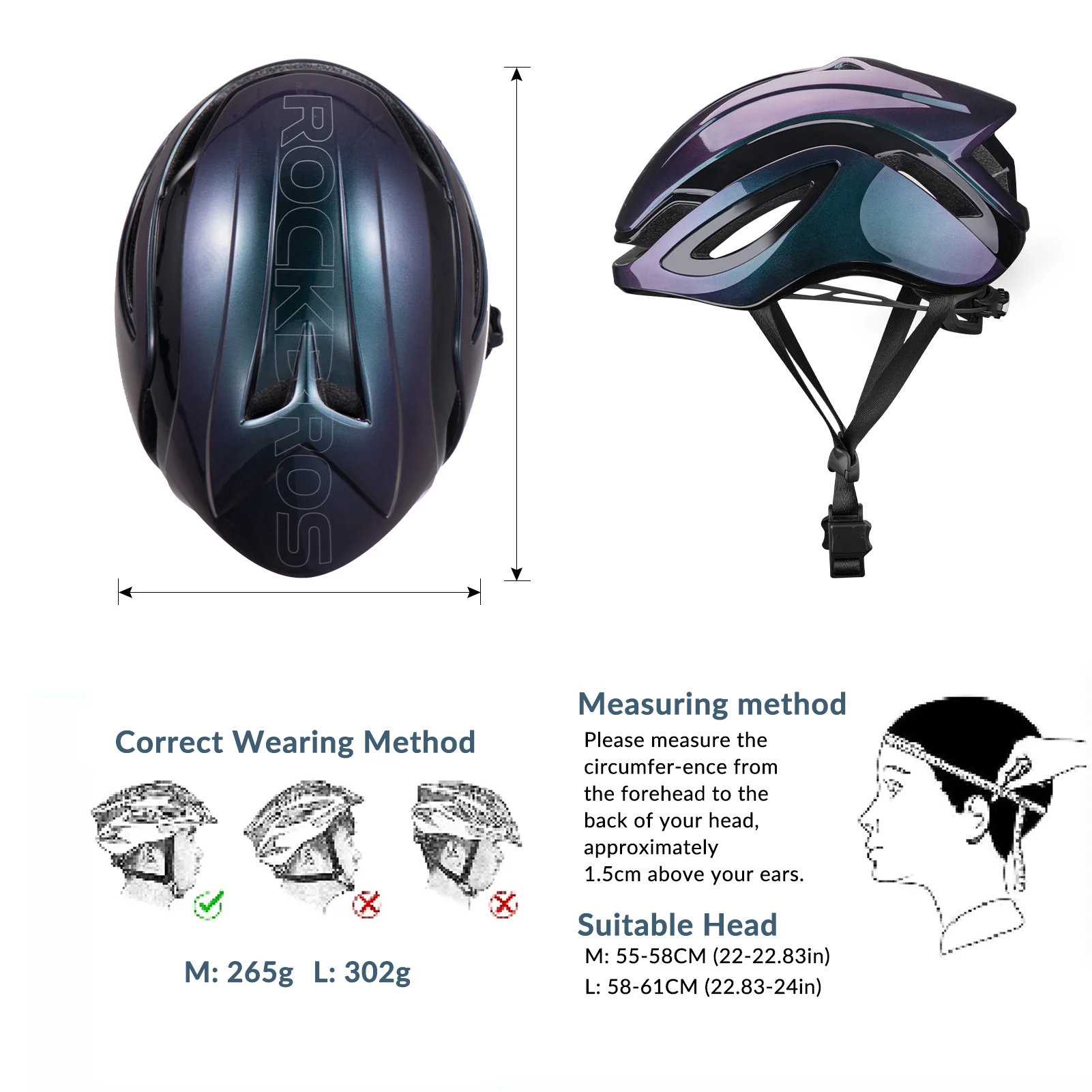 ROCKBROS Road Aero Bike Helmet for Adults TT Triathlon Helmet for Cycling - Image 12