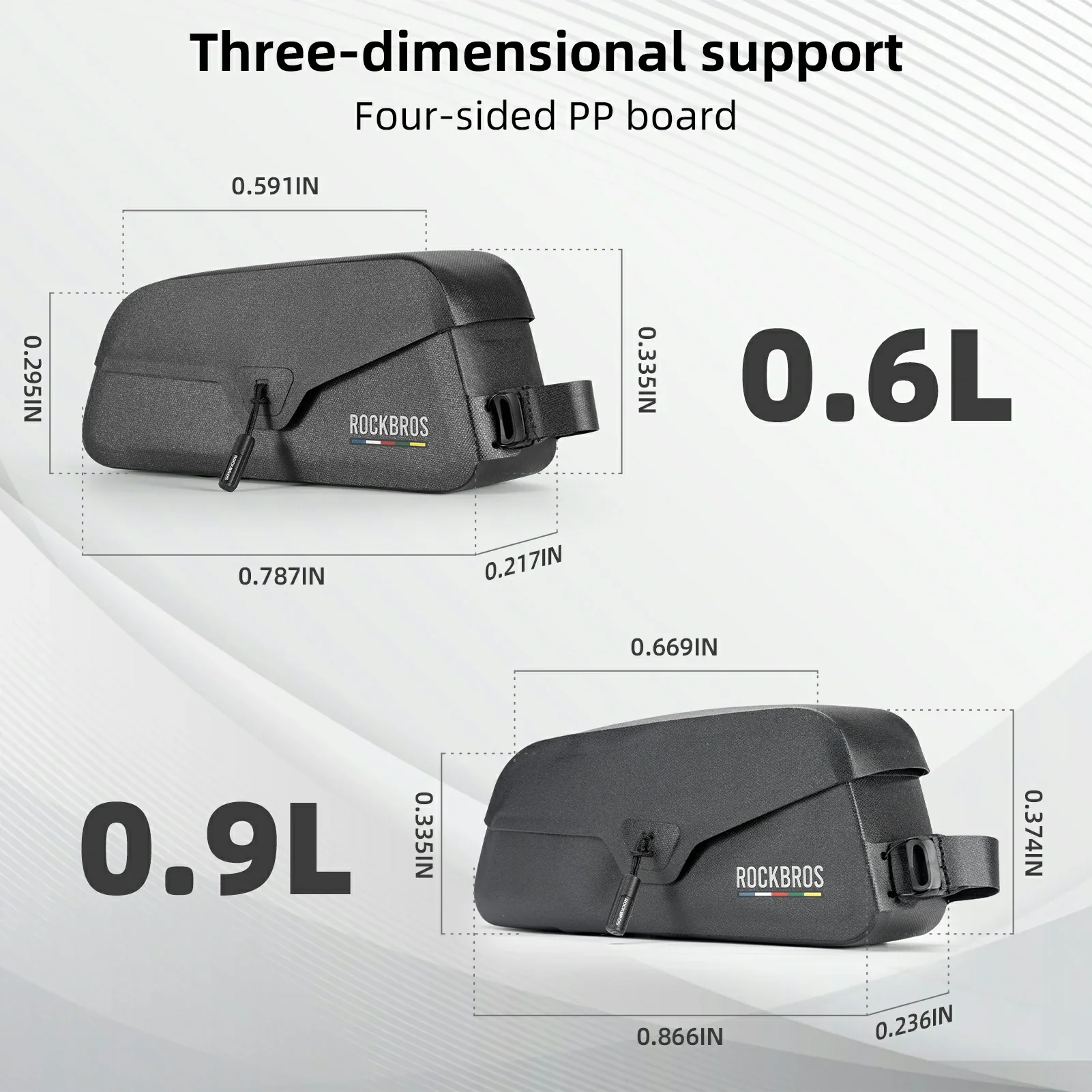 ROCKBROS Road To Sky 100%Waterproof Magnetic Bike Top Tube Frame Bag 0.6L/0.9L - Image 7