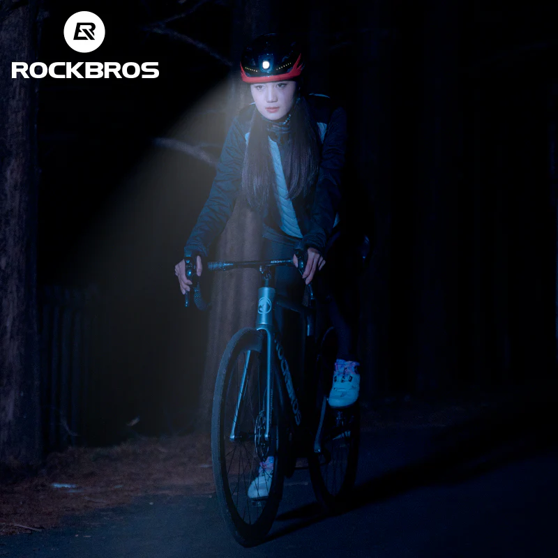ROCKBROS Safety Warning Helmet with Built-In Lights and Adjustable Fit Electric USB - Image 11