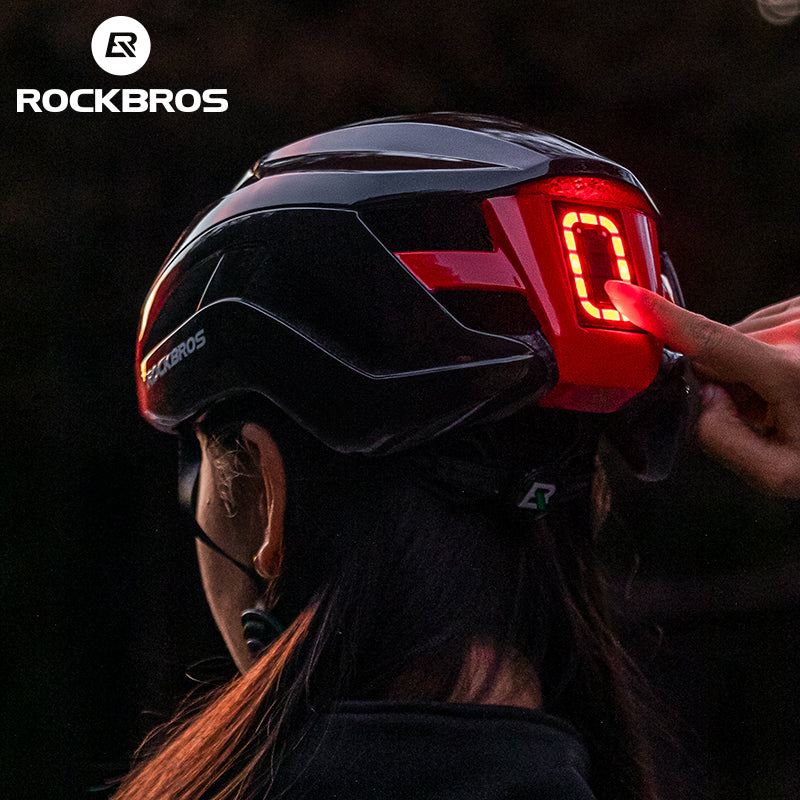 ROCKBROS Safety Warning Helmet with Built-In Lights and Adjustable Fit Electric USB - Image 12