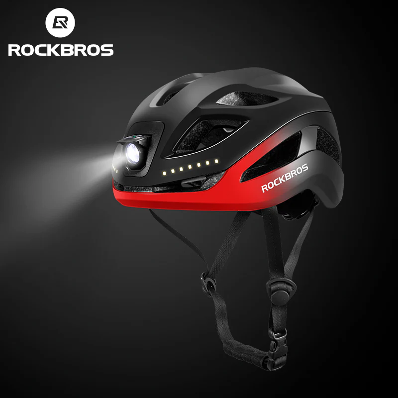 ROCKBROS Safety Warning Helmet with Built-In Lights and Adjustable Fit Electric USB - Image 7