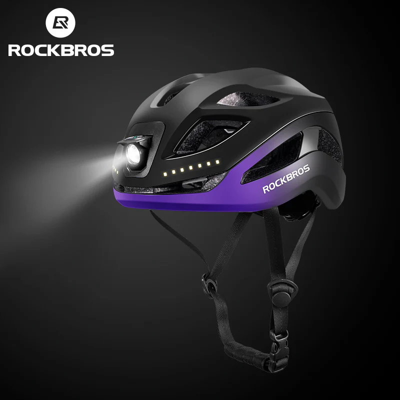ROCKBROS Safety Warning Helmet with Built-In Lights and Adjustable Fit Electric USB - Image 8