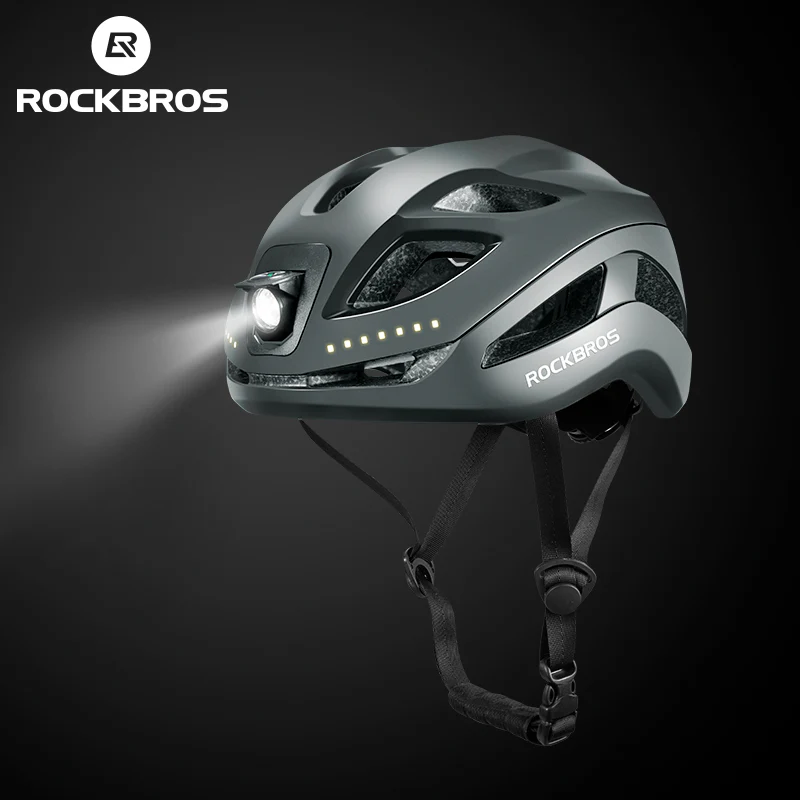 ROCKBROS Safety Warning Helmet with Built-In Lights and Adjustable Fit Electric USB - Image 9