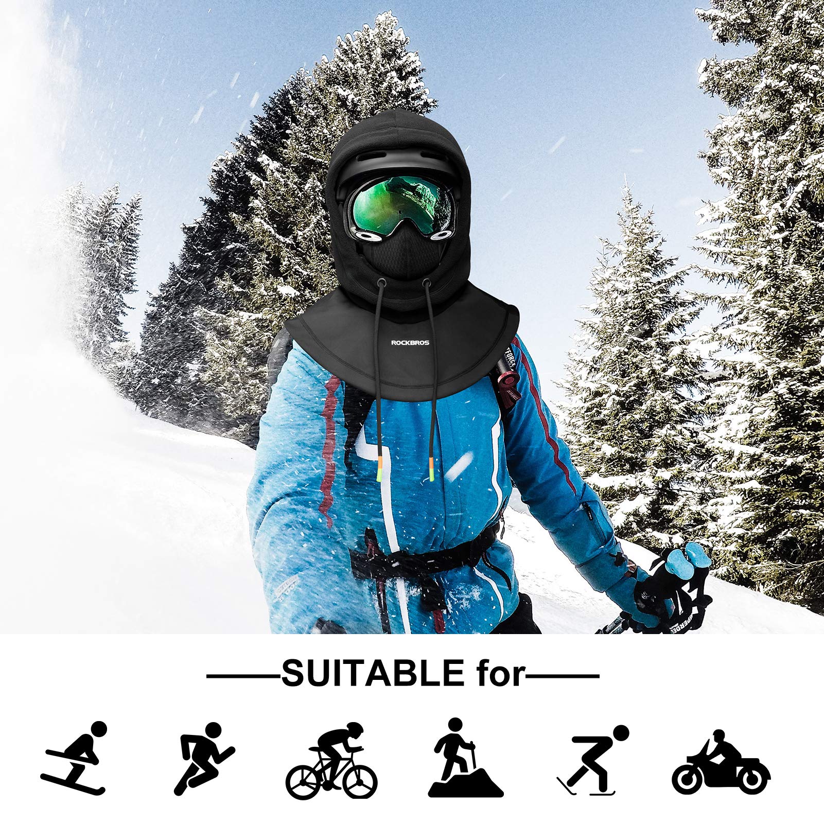 ROCKBROS Ski Balaclava Thermal Fleece Balaclava for Cold Weather Winter Men - Image 11