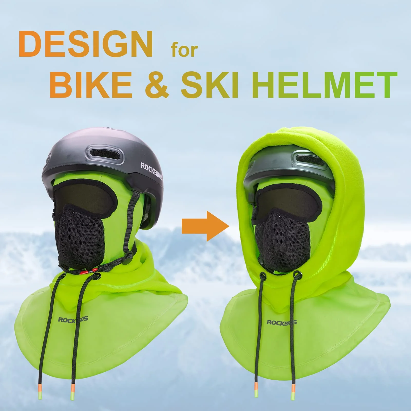 ROCKBROS Ski Balaclava Thermal Fleece Balaclava for Cold Weather Winter Men - Image 14