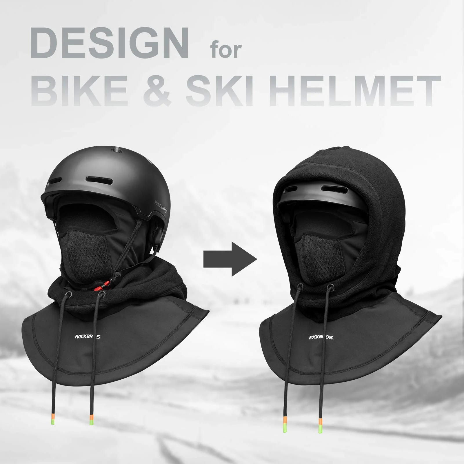 ROCKBROS Ski Balaclava Thermal Fleece Balaclava for Cold Weather Winter Men - Image 9