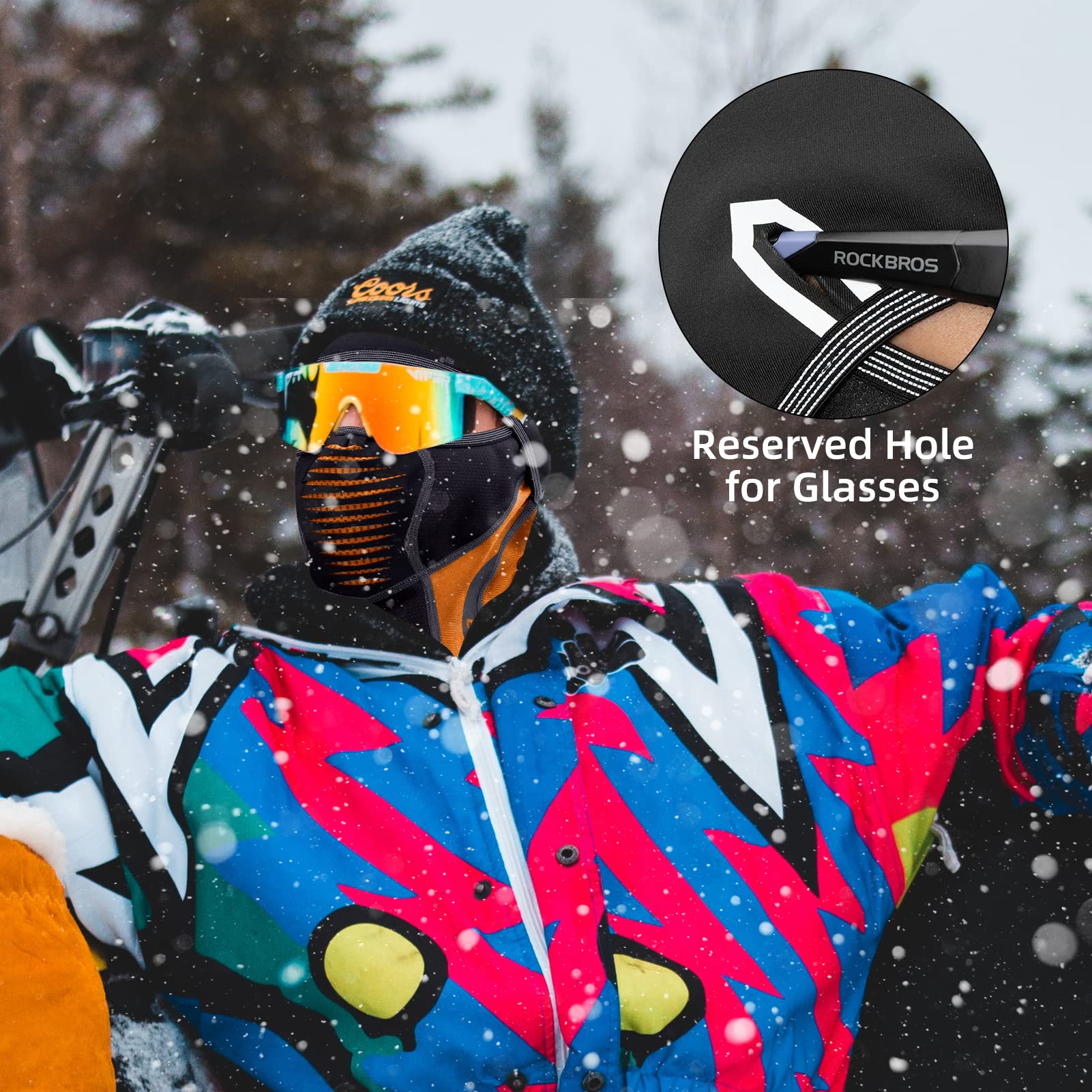 ROCKBROS Ski Mask Winter Balaclava Windproof Fleece Thermal Neck Gaiter - Image 4