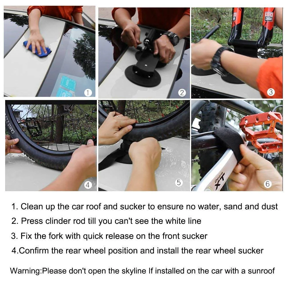 ROCKBROS Suction Cup Bike Rack for Car Roof Quick Release Sucker Mount - Image 40
