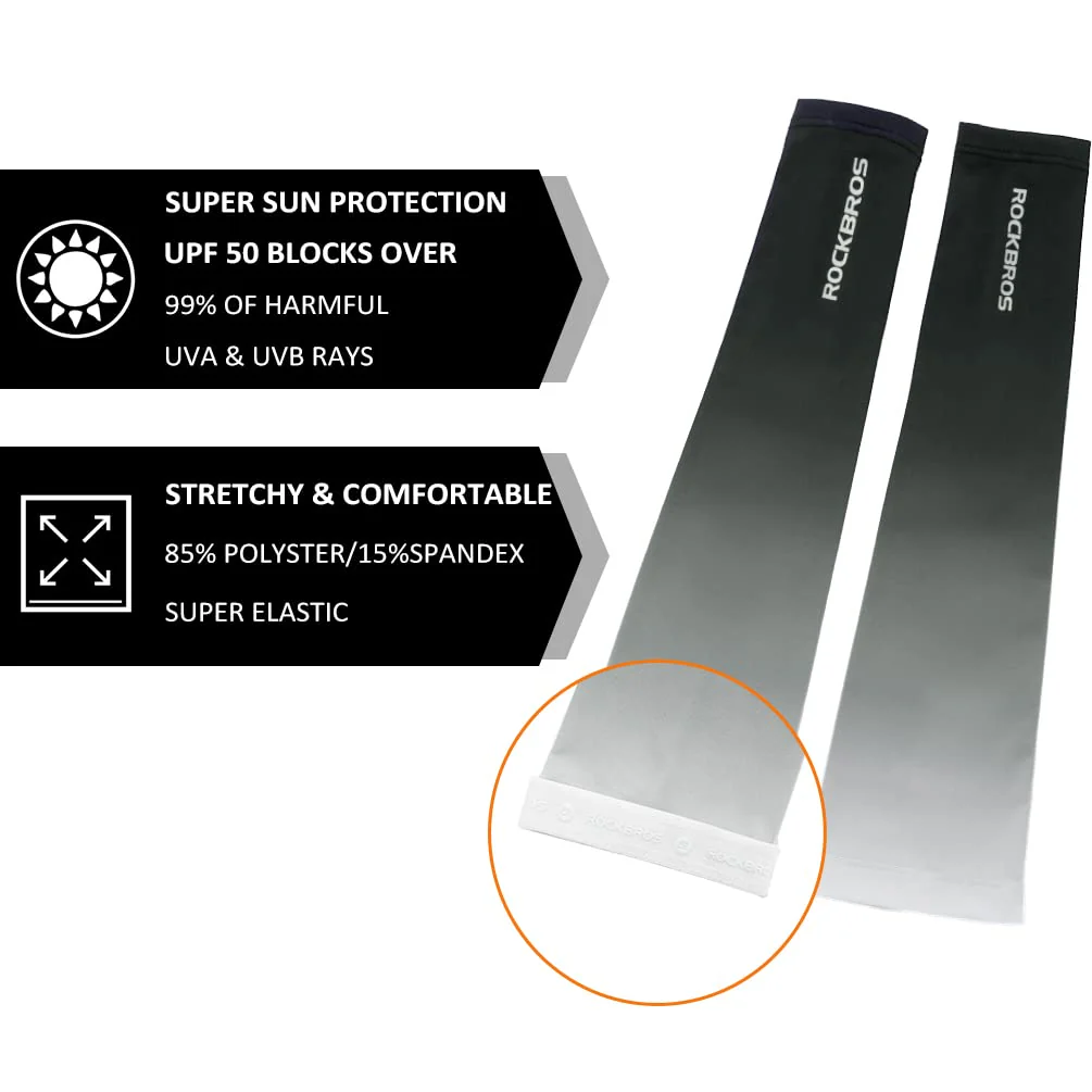 ROCKBROS Sun Protection Arm Sleeves Cooling for Running Golf Fishing Cycling - Image 29