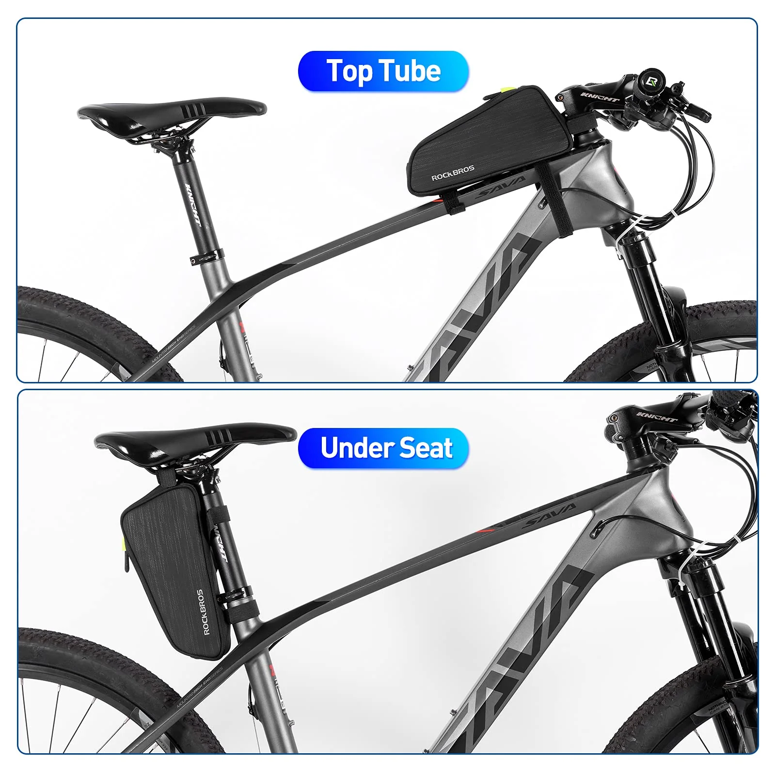 ROCKBROS Top Tube Bike Bag Bike Frame Bag Pouch Pack Cycling Accessories Fit 6.5” - Image 7
