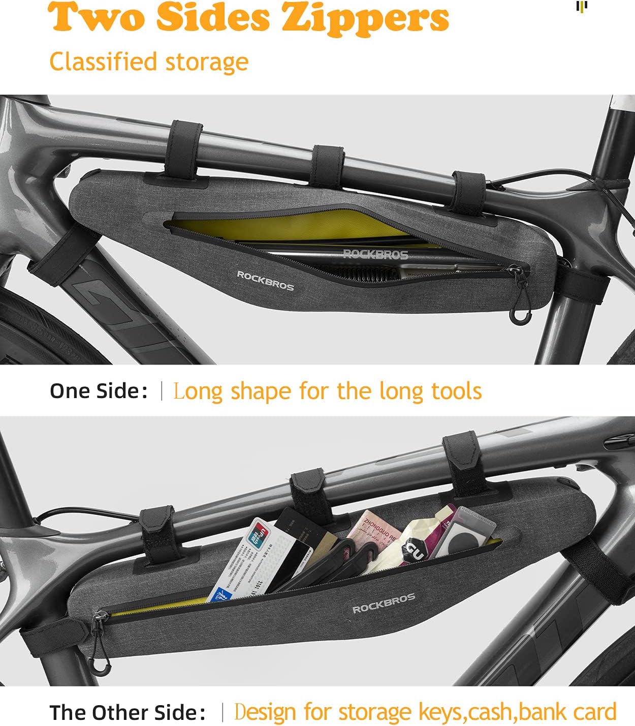 ROCKBROS Triangle Bag Waterproof Cycling Pouch 1.5 L Classified Capacity - Image 3