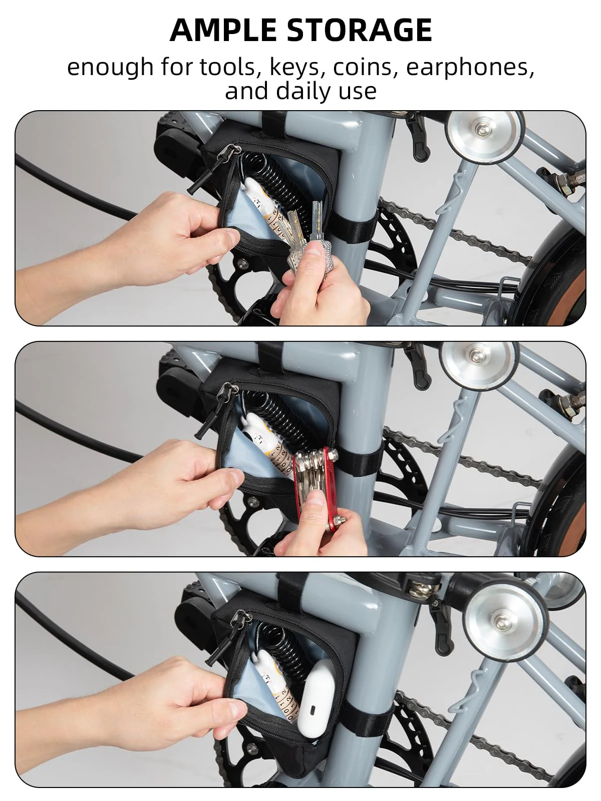 Compact Triangle Bike Tool Storage Bag - Image 18