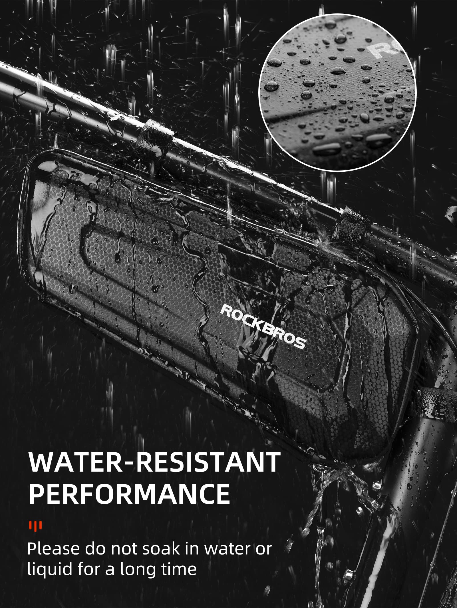 ROCKBROS 1.5L/2.5L Water-Resistant EVA Bike Frame Bag, Under Top Tube Triangle Storage - Image 5