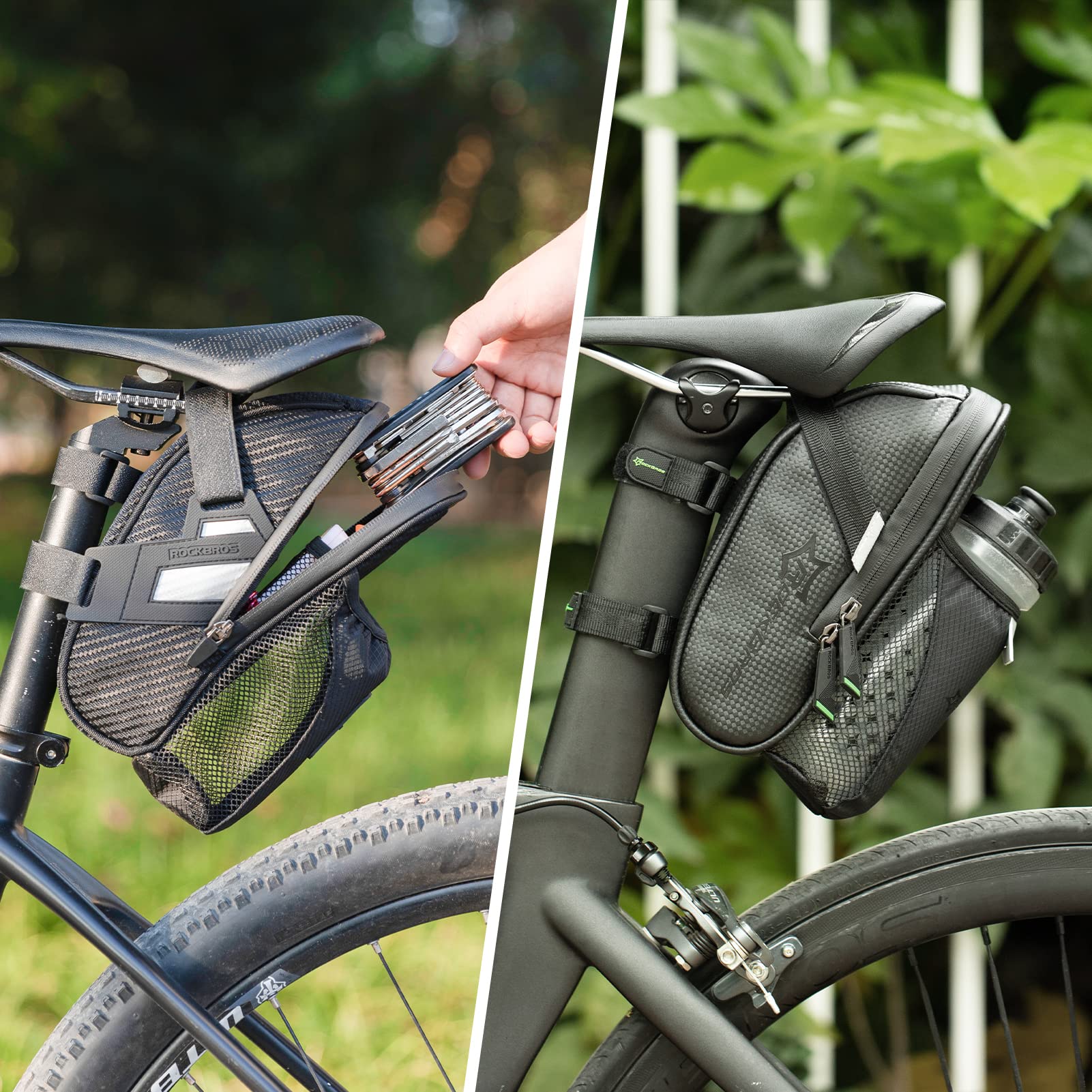 Waterproof Bike Saddle Bag with Bottle Holder - Image 6