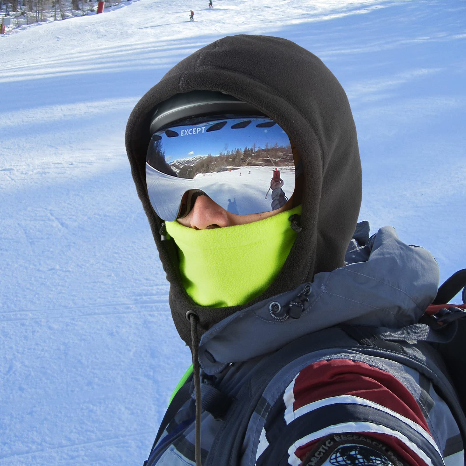 ROCKBROS Wind Resistant Ski Mask Balaclava Winter Fleece Hood Warm Face Cover Hat Scarf - Image 3