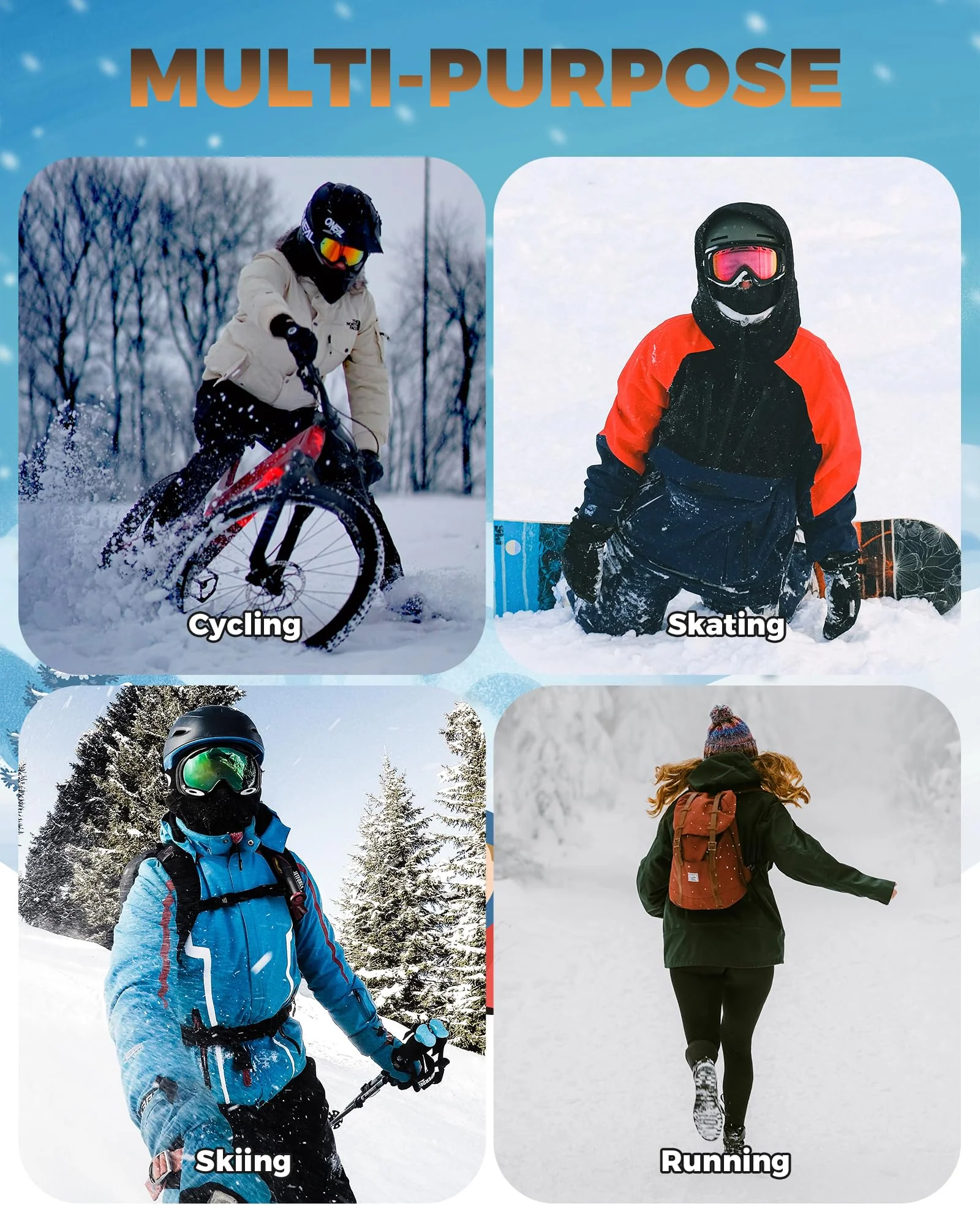 ROCKBROS Windproof Winter Balaclava Ski Mask for Kids - Image 14