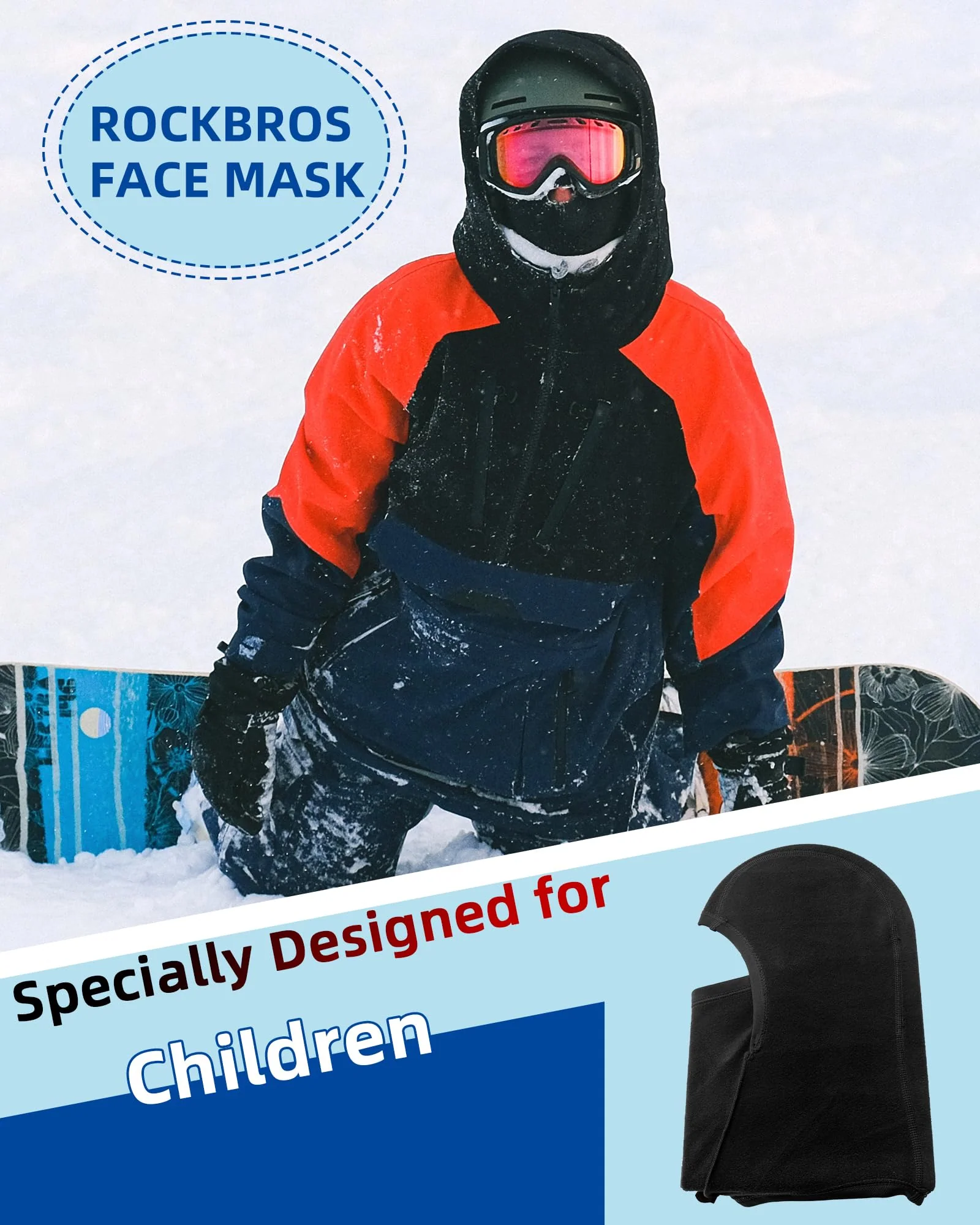 ROCKBROS Windproof Winter Balaclava Ski Mask for Kids - Image 26