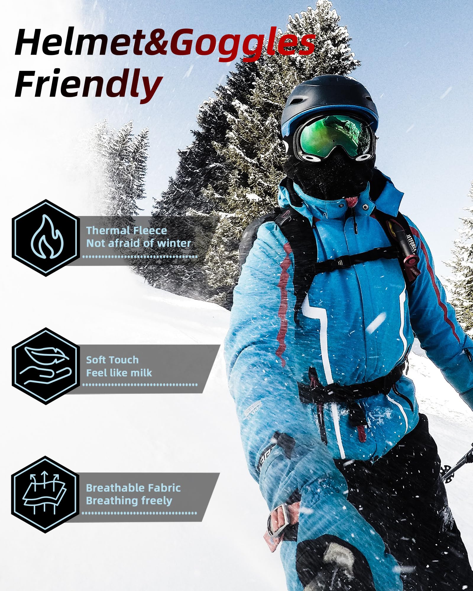 ROCKBROS Windproof Winter Balaclava Ski Mask for Kids - Image 27