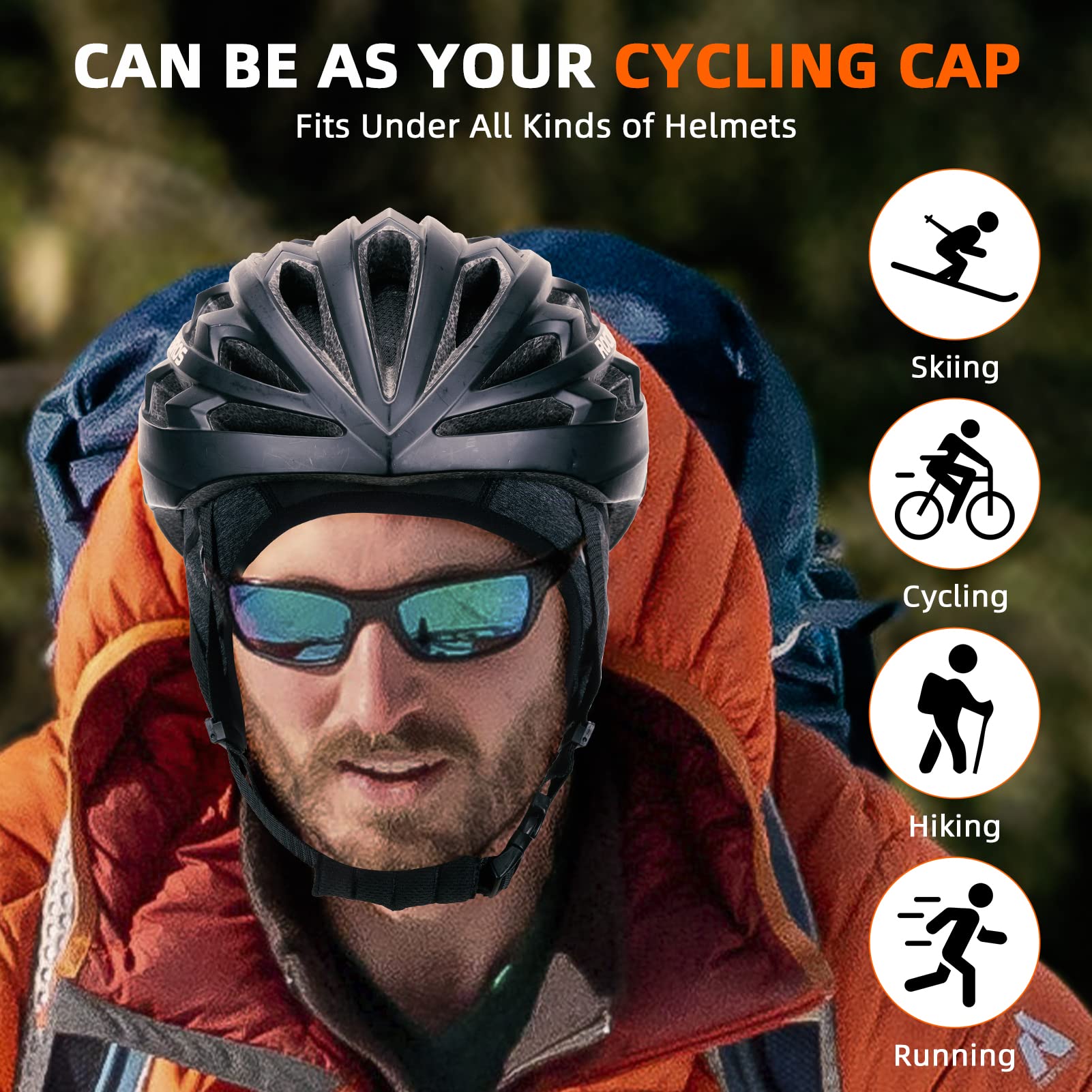 ROCKBROS Winter Cycling Caps for Men Women Windproof Hat with Sun Visor Under Helmet Liner - Image 6