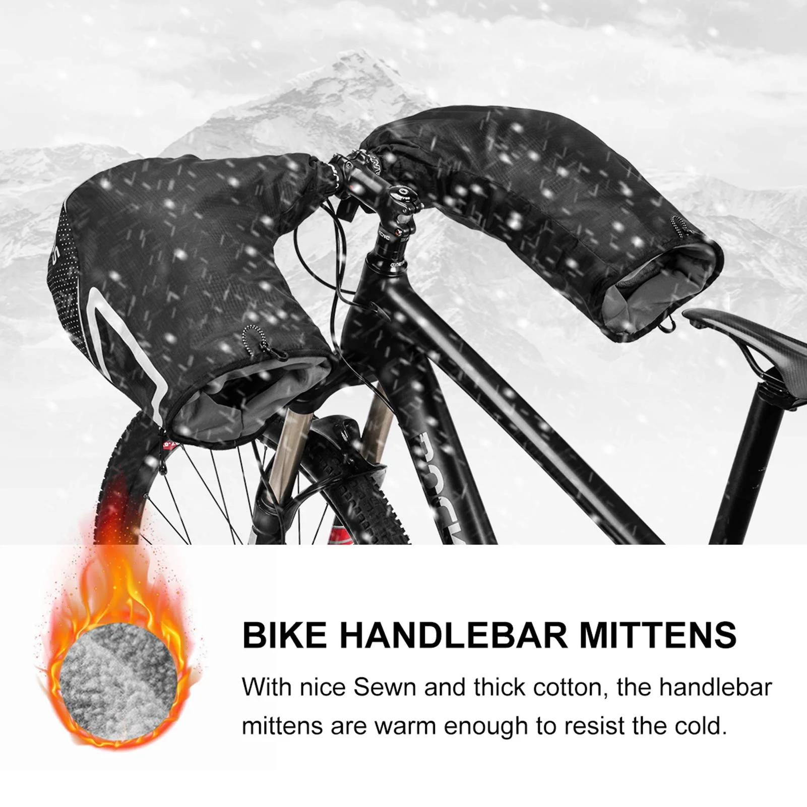 ROCKBROS Winter Handlebar Mittens - Extreme Cold Weather MTB Fat Bike Pogies - Image 2