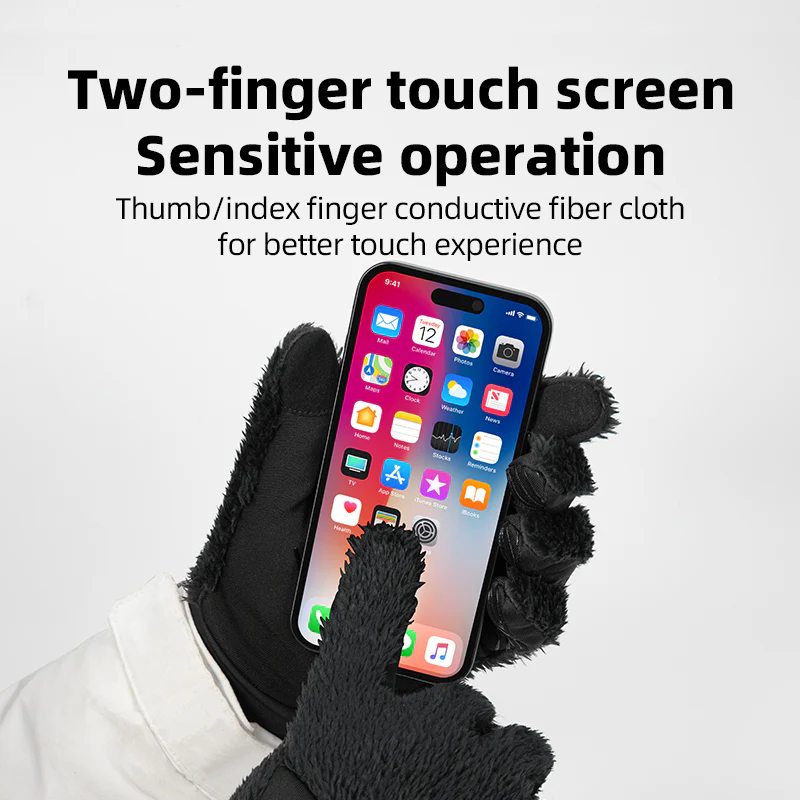 ROCKBROS Winter Touch Screen Plush Warm Gloves for Men Women - Image 4