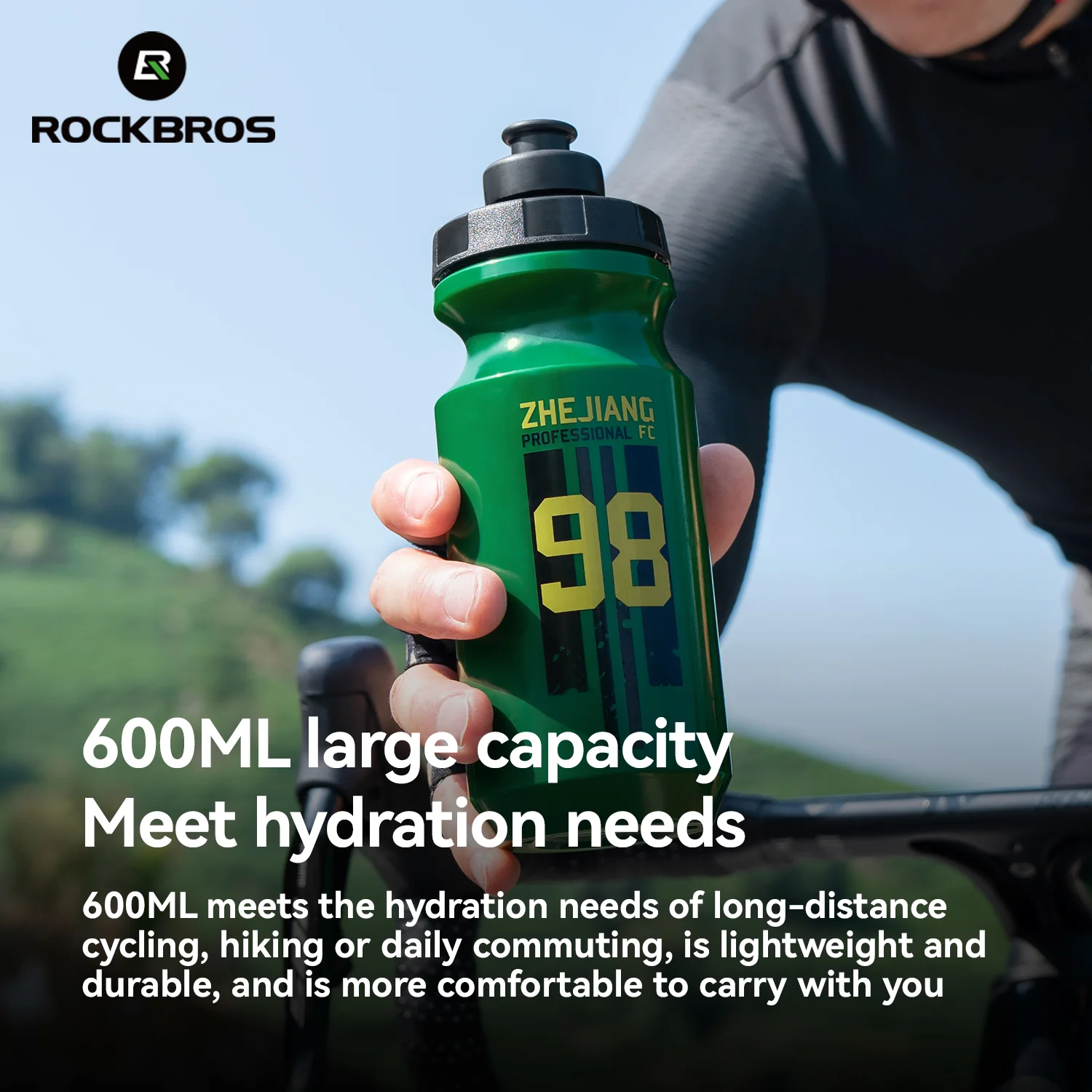 ROCKBROS × Zhejiang Professional FC Limited Edition Bike Water Bottle 600ML - Image 5