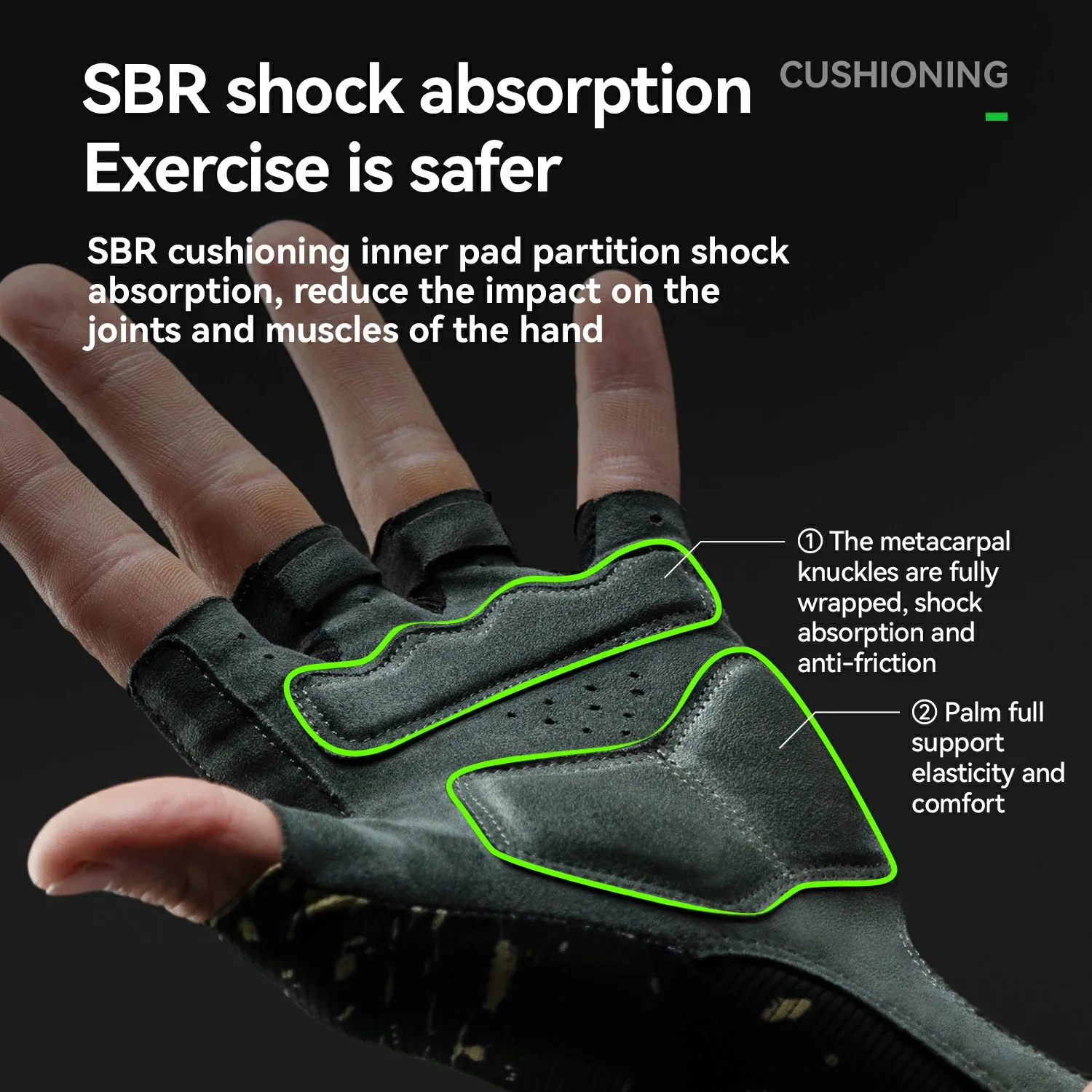 ROCKBROS × Zhejiang Professional FC Limited Edition Half-Finger Cycling Gloves - Image 5