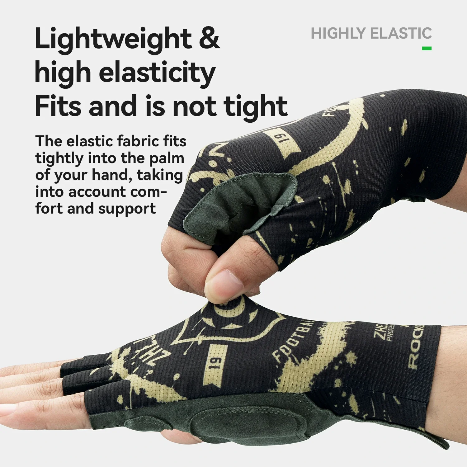 ROCKBROS × Zhejiang Professional FC Limited Edition Half-Finger Cycling Gloves - Image 7
