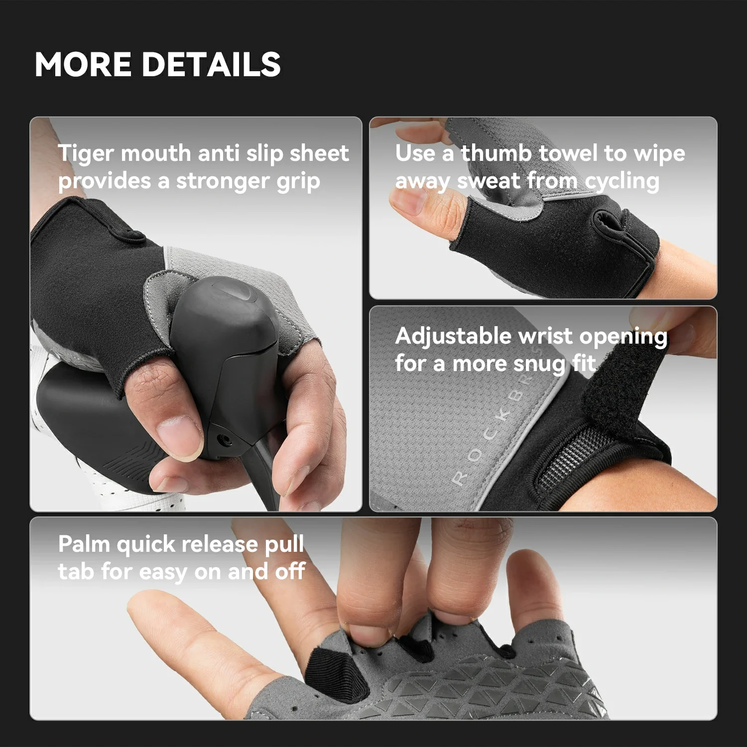 S424 Half Finger Bike Gloves Breathable - Image 8