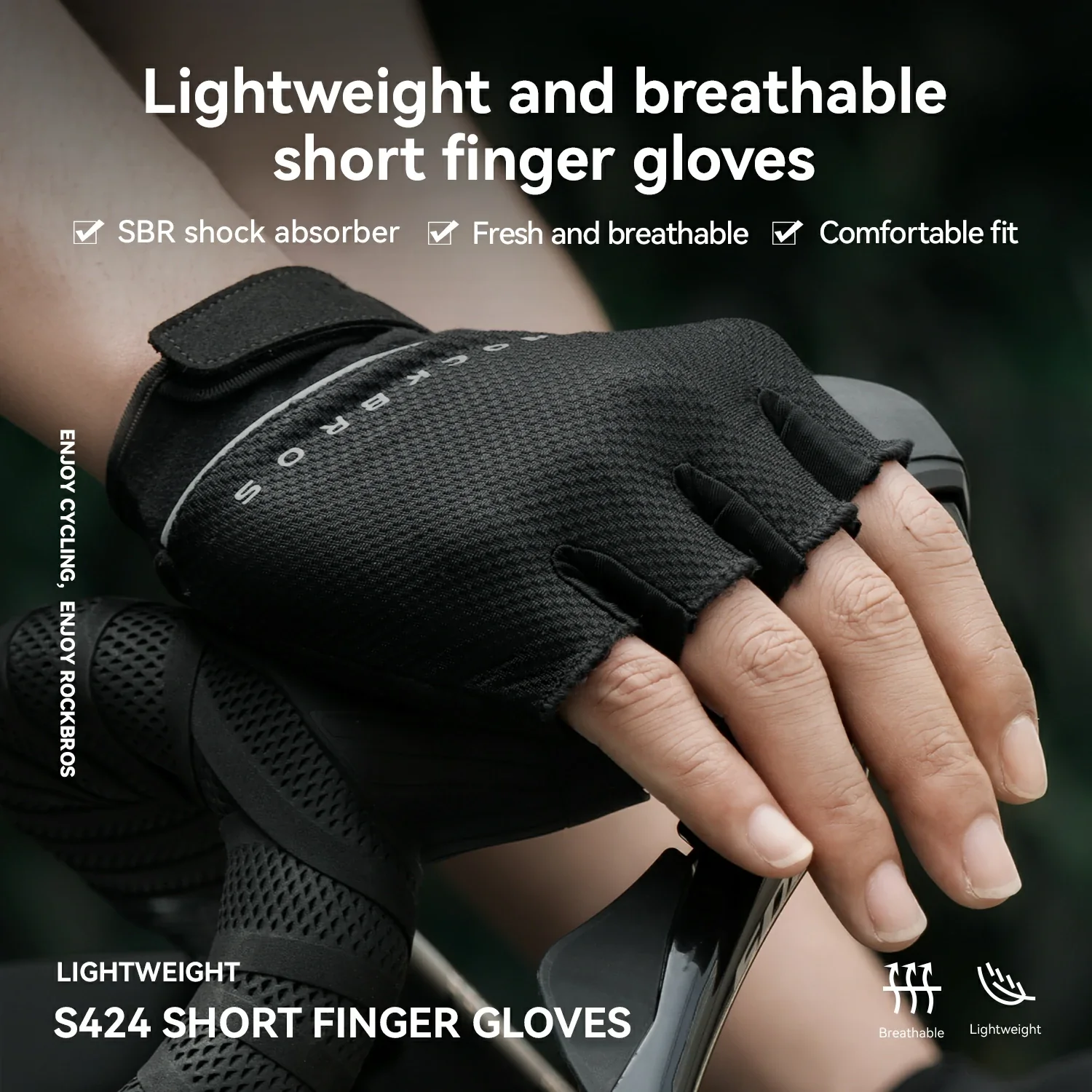 S424 Half Finger Bike Gloves Breathable - Image 9