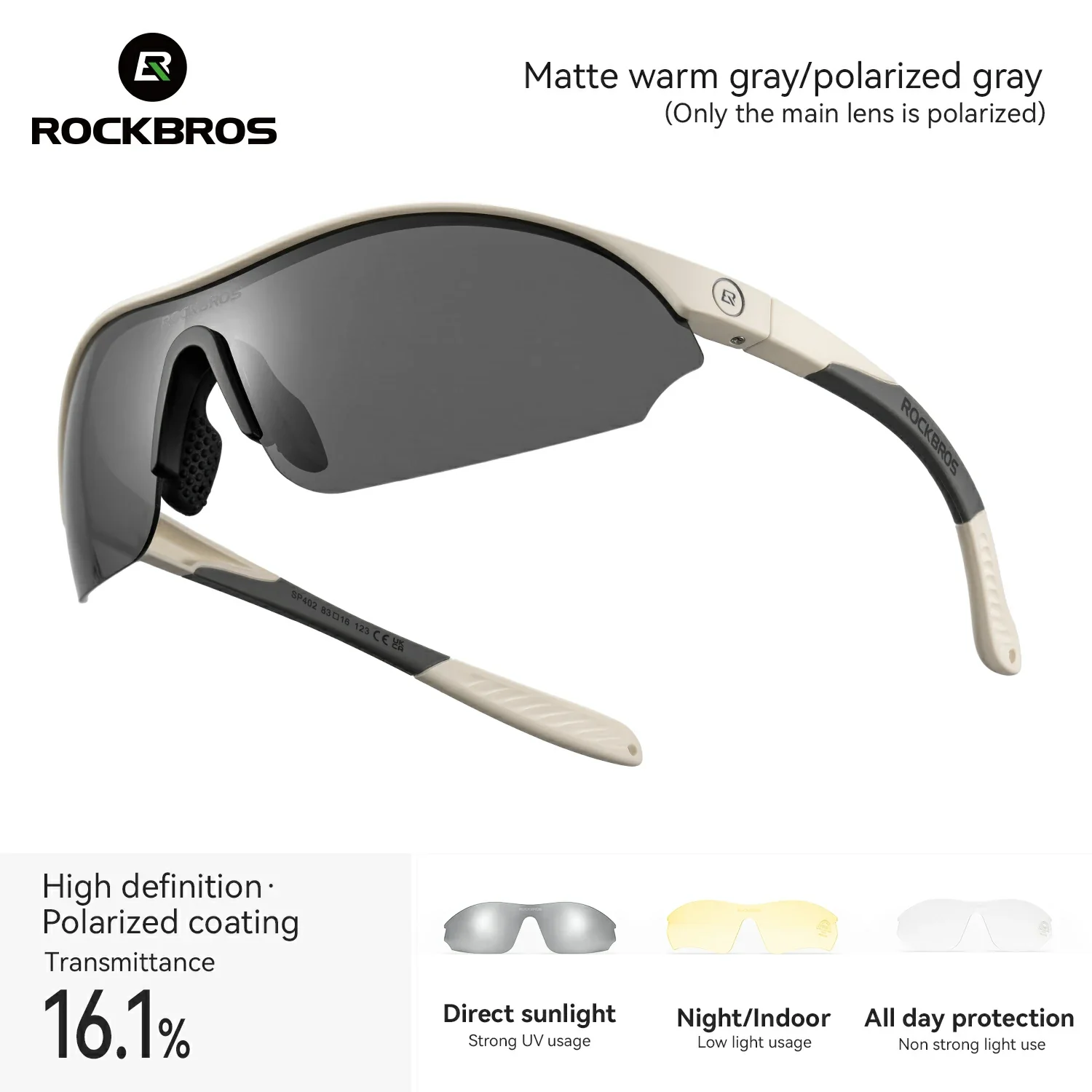 SP402 Polarized Glasses 3 Replaceable Lenses UV400 - Image 12