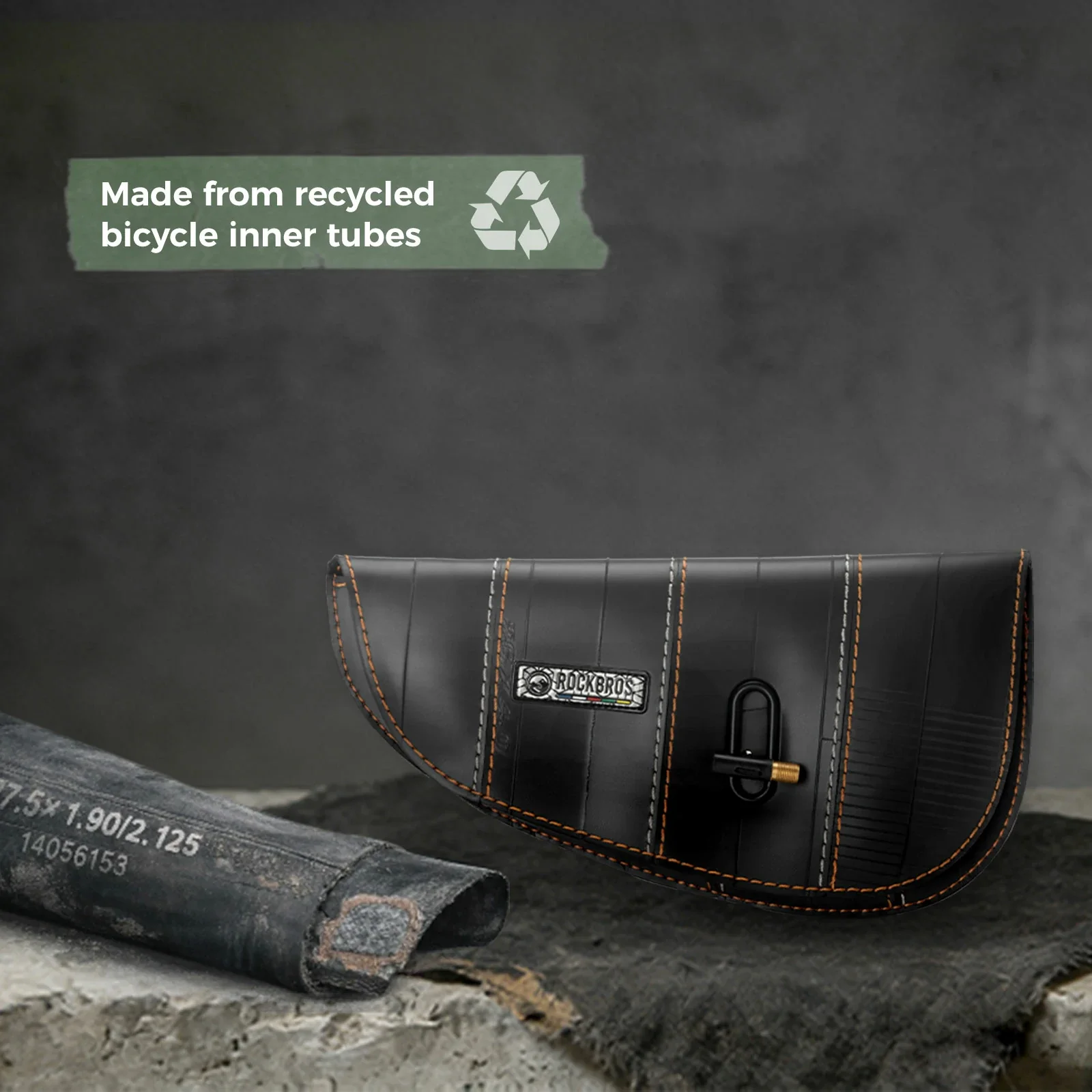 Sustainable Eco-Friendly Recycled Tire Bike Frame Bag 0.5L ROAD TO SKY - Image 3