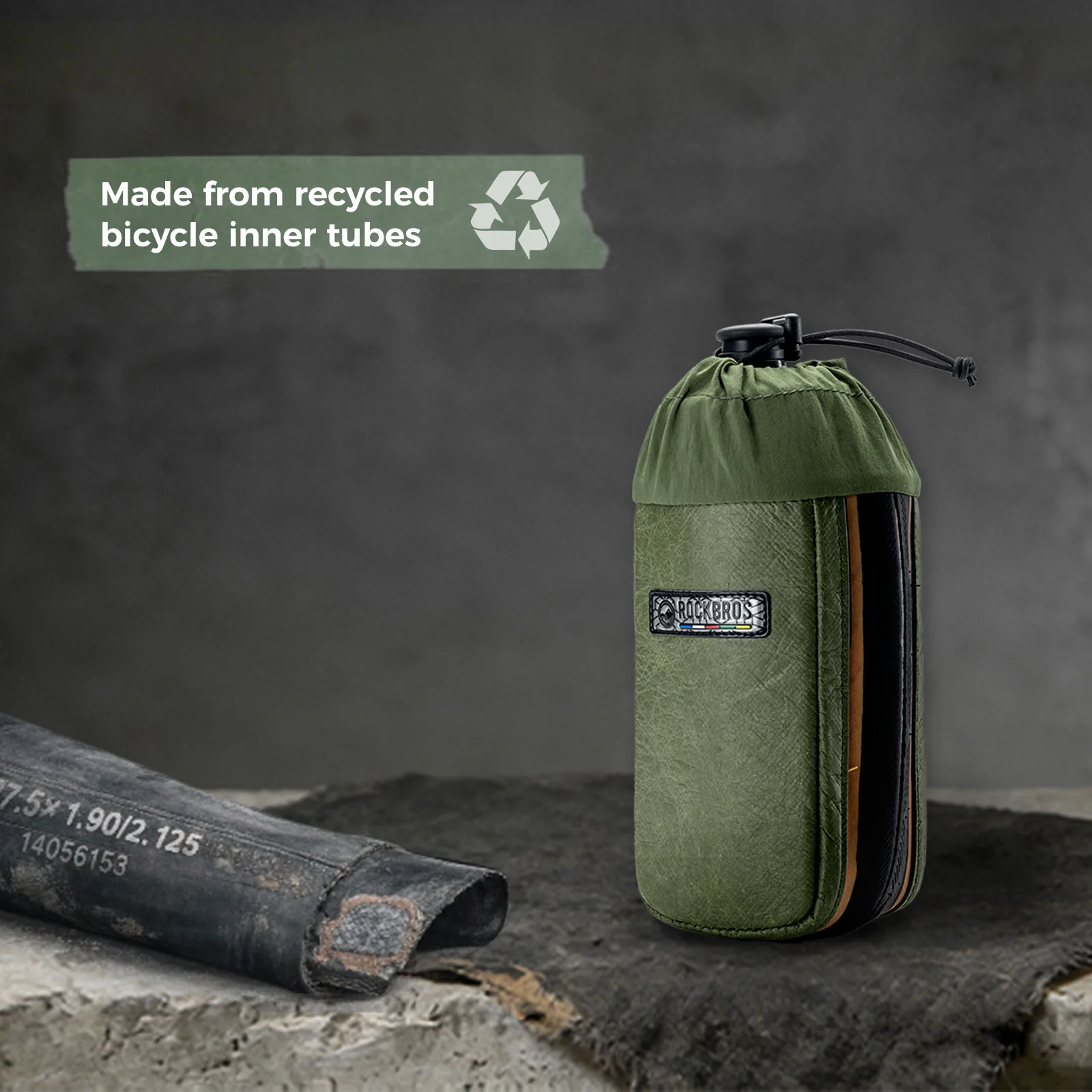 Sustainable Eco-Friendly  Recycled Tire Bike Water Bottle Bags 0.8L ROAD TO SKY - Image 2