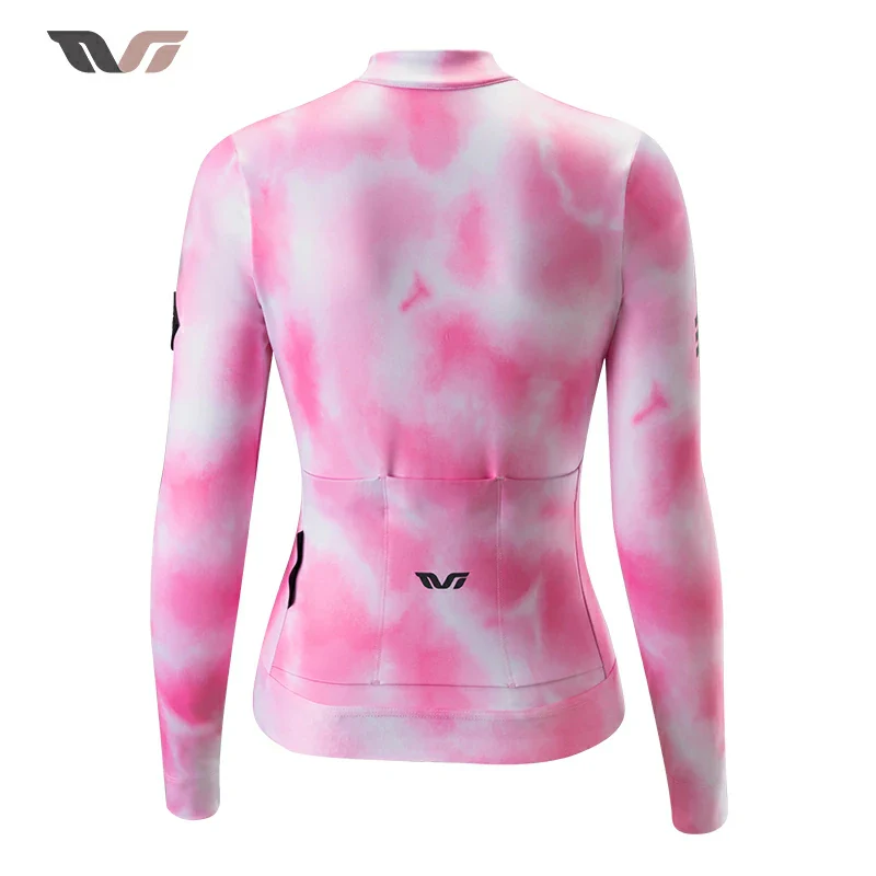 TVI Cycling Jersey Fleece Long Sleeve for 41–68 °F-Fantasy Pink - Image 3