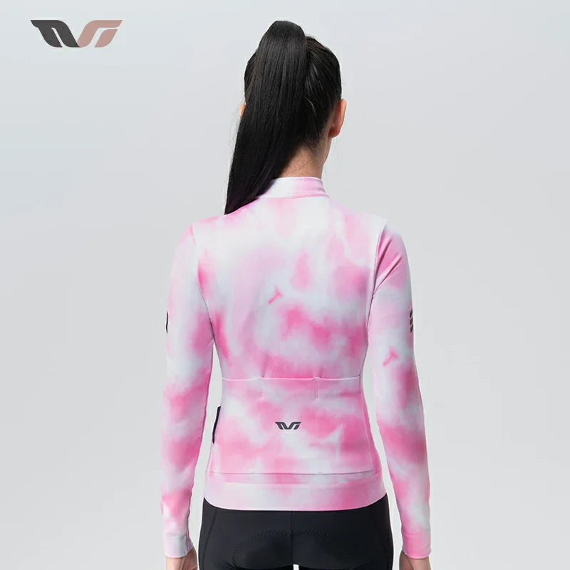 TVI Cycling Jersey Fleece Long Sleeve for 41–68 °F-Fantasy Pink - Image 6